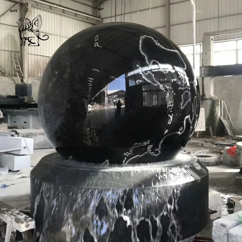 Feng Shui Garden Natural Stone Marble Floating Ball Fountain