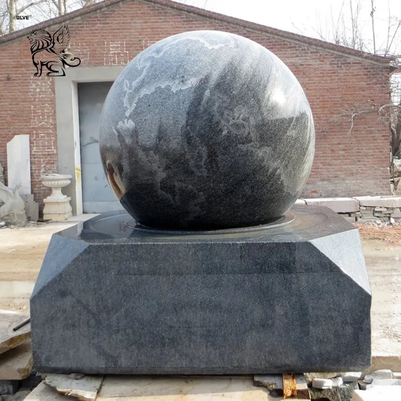 Feng Shui Garden Natural Stone Marble Floating Ball Fountain